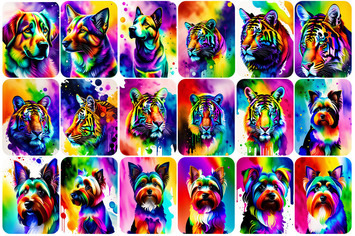 333 Watercolor Animal Illustration Images Bundle - Artixty