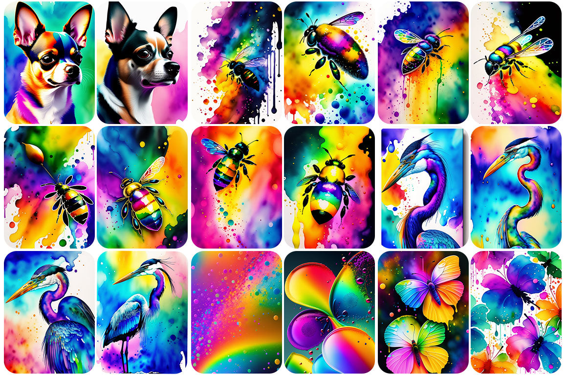333 Watercolor Animal Illustration Images Bundle - Artixty