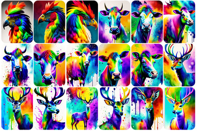 333 Watercolor Animal Illustration Images Bundle - Artixty