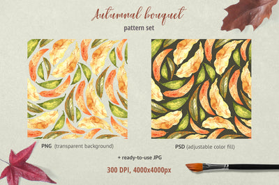 Soft Autumn Watercolor Design Bundle - Artixty