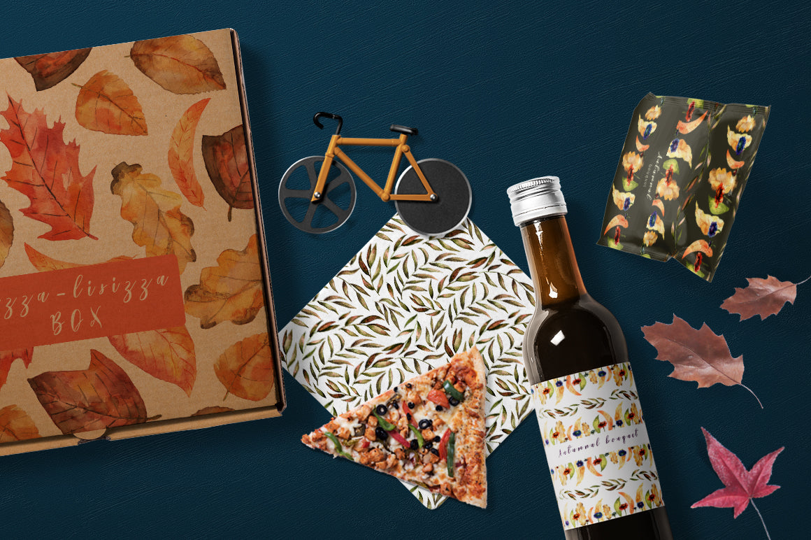 Soft Autumn Watercolor Design Bundle - Artixty