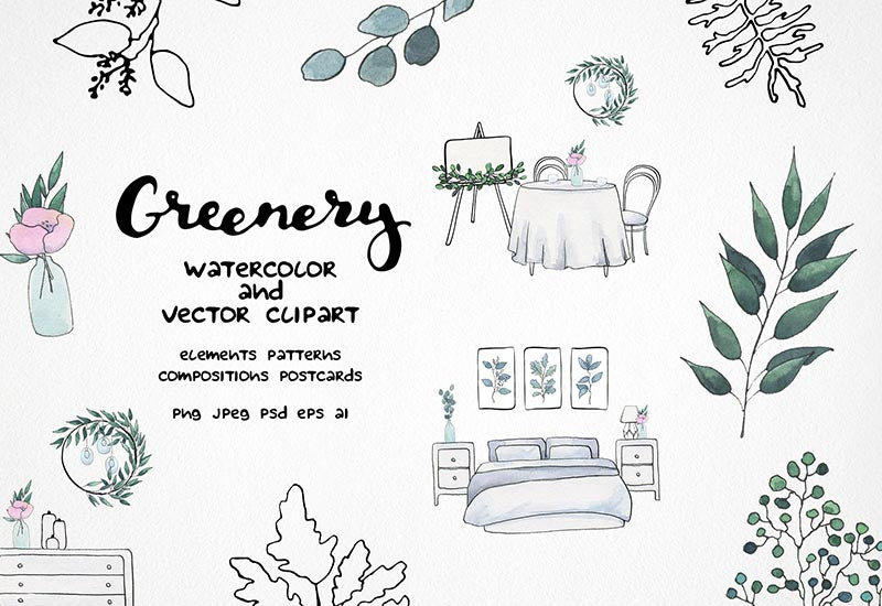 6000+ Watercolor And Line Art Bundle - Artixty