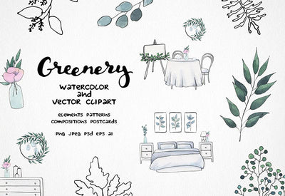 6000+ Watercolor And Line Art Bundle - Artixty