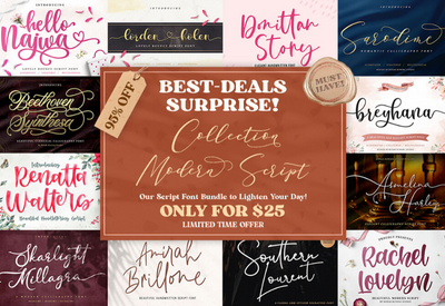 The Modern Script Font Bundle - 22 Premium Font - Artixty