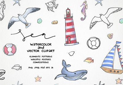 6000+ Watercolor And Line Art Bundle - Artixty