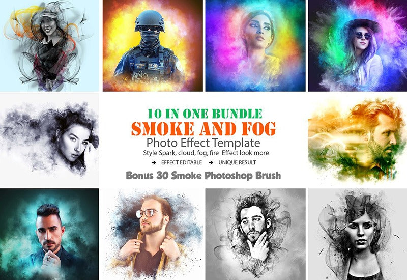 10 Smoke Powder Photo Effects Bundle - Artixty