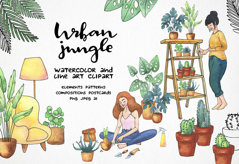 6000+ Watercolor And Line Art Bundle - Artixty