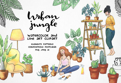 6000+ Watercolor And Line Art Bundle - Artixty