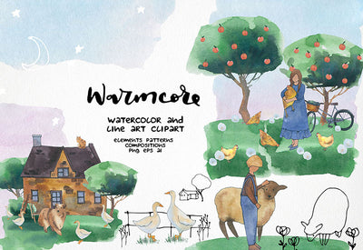6000+ Watercolor And Line Art Bundle - Artixty