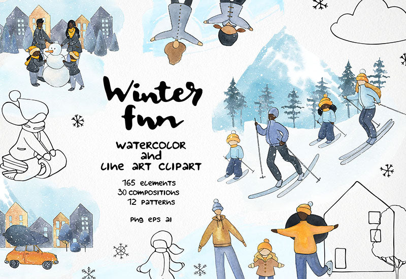 6000+ Watercolor And Line Art Bundle - Artixty